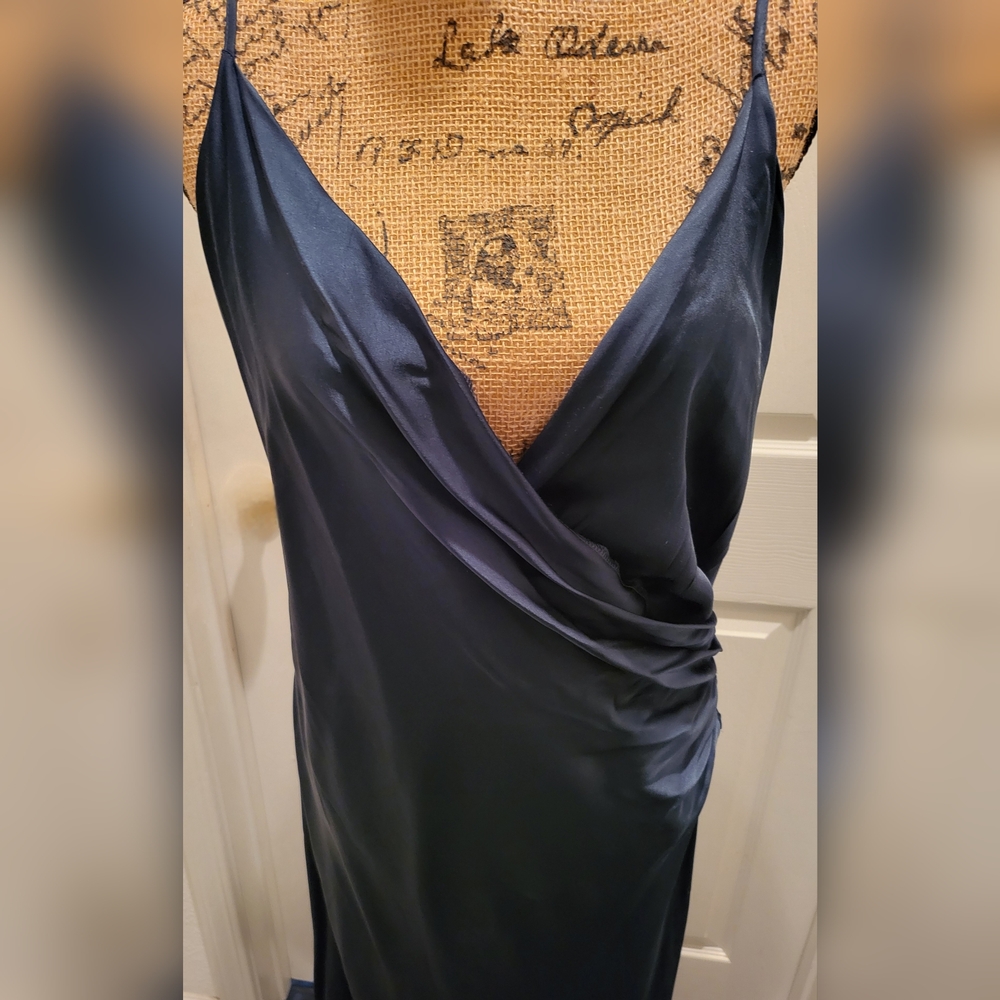 NWT Zara Satin Dress in Deep Green - Picture 4 of 14